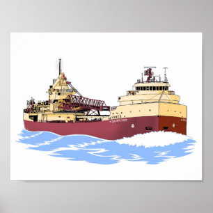 Great Lakes vrachtschip Armco zelflosser Poster