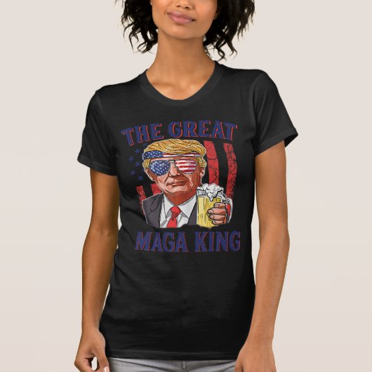 Great Maga King Fun Trump Beer US Flag Ultra M T-shirt (Voorkant)