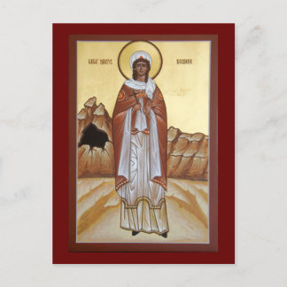 Great Martyr Barbara Icon Prayer Kaart