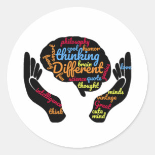 Great Minds Pense Différents autocollants ronds