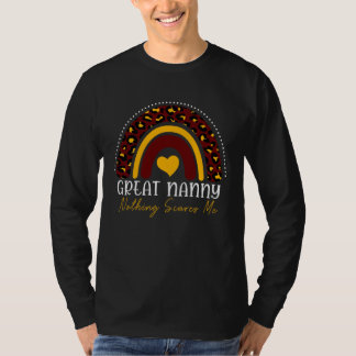 Great Nanny Nothing Scares Me Cute Leopard Rainbow T-shirt