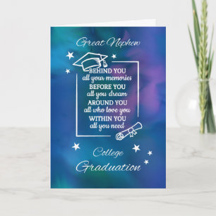 Great Nephew College Graduation Quote Waterverf Kaart