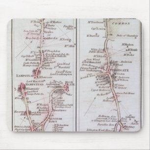 Great North Road uit Londen, 1 juli 1790 Muismat