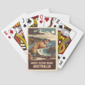 Great Ocean Road Australië Illustratie Reizen Kuns Pokerkaarten (Achterkant)