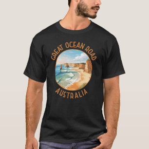 Great Ocean Road Australië Noodcirkel Retro T-shirt