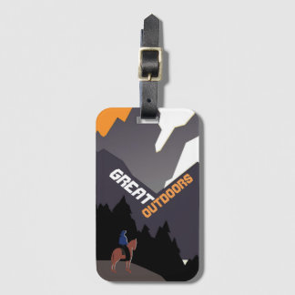 Great Outdoors Retro Montana Travel Advert Art Bagagelabel