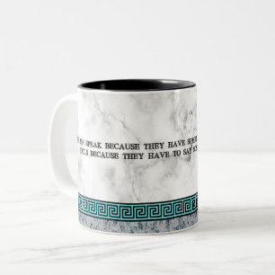 Great Philosopher Plato met quote Tweekleurige Koffiemok
