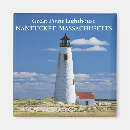 Great Point Lighthouse, Nantucket MA Magnet Magneet (Voorkant)