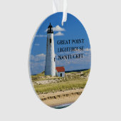 Great Point Lighthouse Nantucket MA Ornament (voorkant)