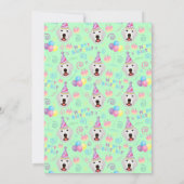 Great Pyrenees Birthday Invitation Green Kaart (Achterkant)