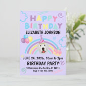 Great Pyrenees Birthday Invitation Purple (Debout devant)
