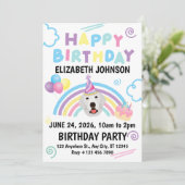 Great Pyrenees Birthday Invitation White (Debout devant)