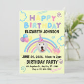 Great Pyrenees Birthday Invitation Yellow (Debout devant)