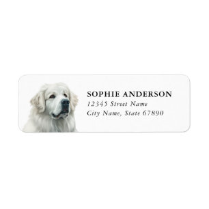 Great Pyrenees Chien Retourner Adresse Étiquettes