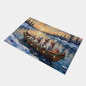 Great Pyrenees Christmas Boat Holiday Deurmat (Schuin)