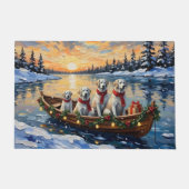 Great Pyrenees Christmas Boat Holiday Deurmat (Voorkant)