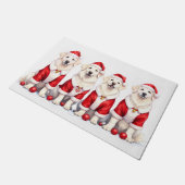 Great Pyrenees Christmas Dress Santa Hat Deurmat (Schuin)