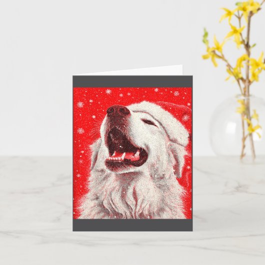 Great Pyrenees Christmas  Kaart (Gele Bloem)