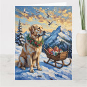 Great Pyrenees Christmas Mountain Holiday Kaart (Voorkant)