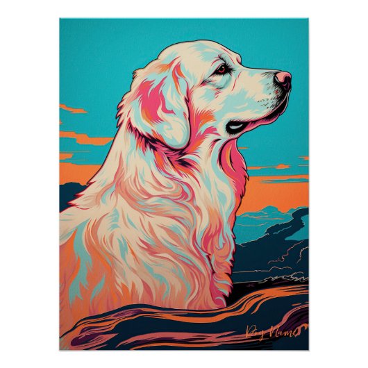 Great Pyrenees Dog 001 - Bruno Pokopen Perfect Poster (Voorkant)