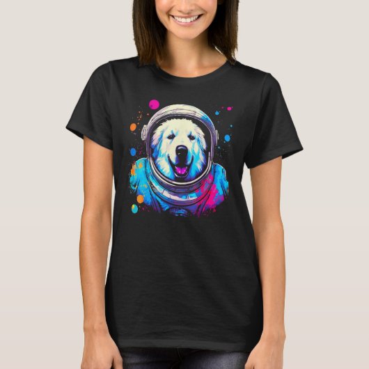 Great Pyrenees Dog  Astronaut T-shirt (Voorkant)