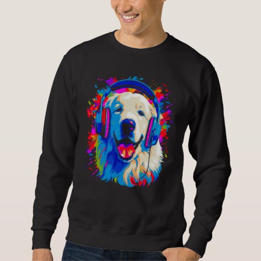 Great Pyrenees Dog DJ Music Trui (Voorkant)