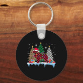 Great Pyrenees Dog Tree Christmas Lights Fun Xmas  Sleutelhanger (Voorkant)