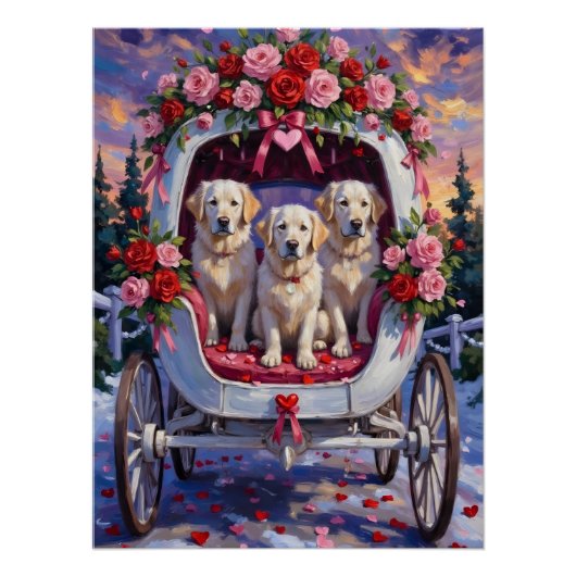 Great Pyrenees Dog Valentine's Day Perfect Poster (Voorkant)