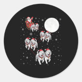 Great Pyrenees Dog Xmas Pajama Matching Santa Clau Ronde Sticker (Voorkant)