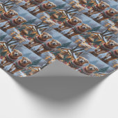 Great Pyrenees Dogs Christmas Snow Holiday  Cadeaupapier (Hoek)