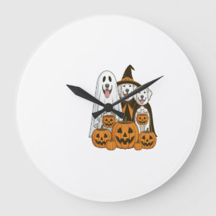 Great Pyrenees Hond Geest Heks Halloween Matching Grote Klok