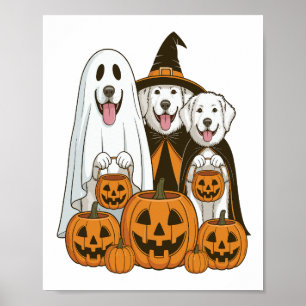 Great Pyrenees hond Geest Heks Halloween Matching Poster
