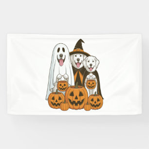 Great Pyrenees hond Geest Heks Halloween Matching Spandoek