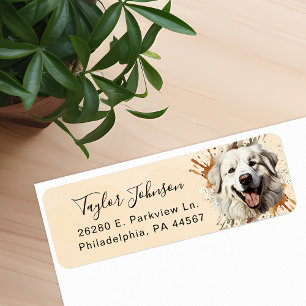 Great Pyrenees-honden retouradreslabel Etiket
