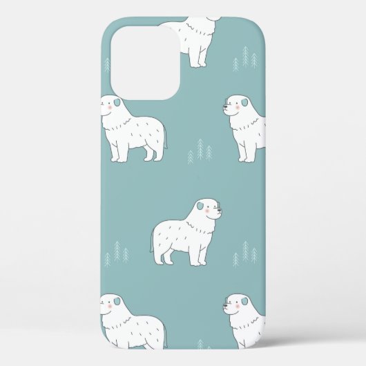  Great Pyrenees-hondenillustratie naadloos of Case-Mate iPhone Case (Achterkant)
