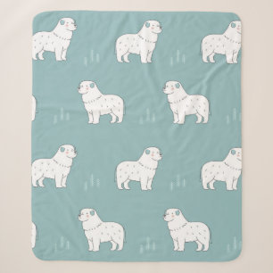 Great Pyrenees-hondenillustratie naadloos of Sherpa Deken