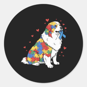 Great Pyrenees Puzzel Autisme Bewustzijn Autistisc Ronde Sticker