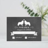 Great Pyrenees Silhouettes Mariage RSVP Réponse (Debout devant)