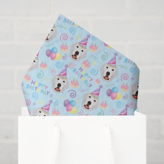 Great Pyrenees Tissue Paper in Blue Tissuepapier (Cadeauzakje)