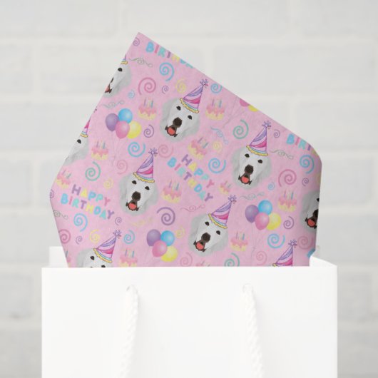 Great Pyrenees Tissue Paper in Pink Tissuepapier (Cadeauzakje)