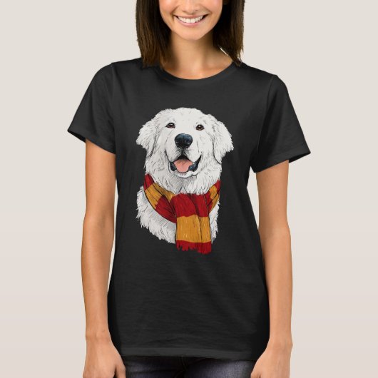 Great Pyrenees Wearing a Scarf T-shirt (Voorkant)