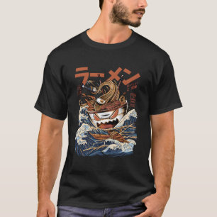 Great Ramen van Kanagawa Japans voedsel Kaiju Kawa T-shirt