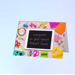 Great Report Card! Student's Congratulations Card Kaart