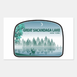 Great Sacandaga Lake New York Herten Rechthoekige Sticker