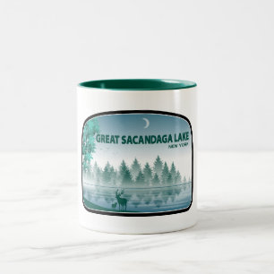 Great Sacandaga Lake New York Herten Tweekleurige Koffiemok