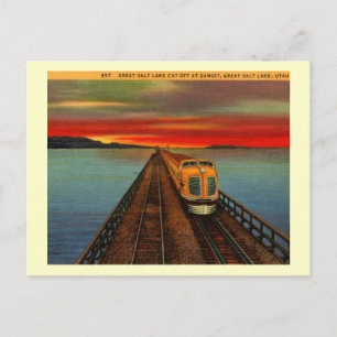 Great Salt Lake Train, Vintage van Utah Briefkaart