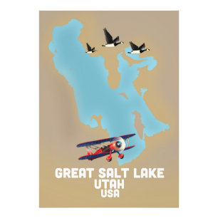 Great Salt Lake, Utah Reisposter Foto Afdruk
