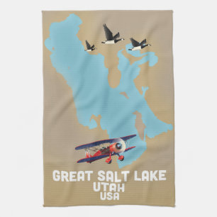 Great Salt Lake, Utah Reisposter Theedoek