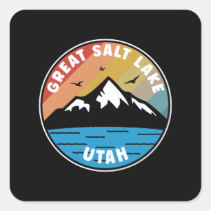 Great Salt Lake - Utah-Vintage Vierkante Sticker