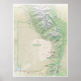 Great Sand Dunes (Colorado) plattegrond poster